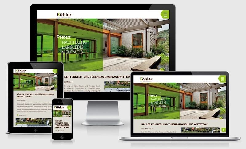 Website von Köhler Fenster- und Türenbau GmbH