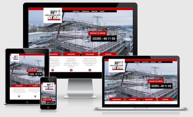 Website von Lublow Gerüstbau GmbH