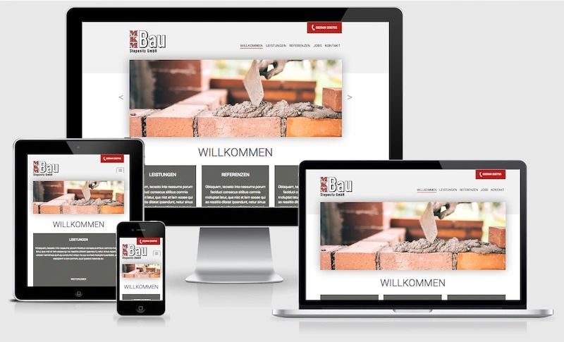 Website von MKM Bau Stepenitz GmbH