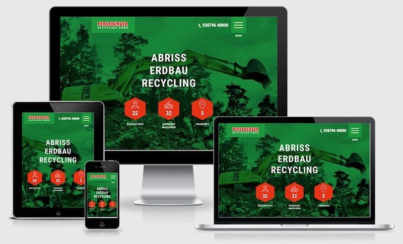 Website von Perleberger Recycling GmbH