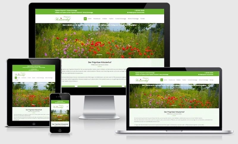 Website von Prignitzer Kräuterhof - Cordula Schoenegge