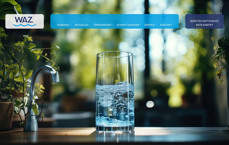 Website des Wasser- und Abwasserzweckverbandes Pritzwalk